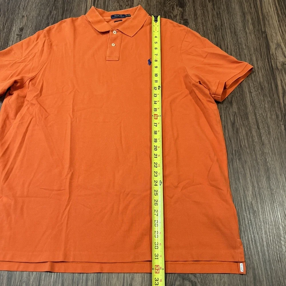 Polo Ralph Lauren Men's Bright Orange Polo Short Sleeve Collared Neck Size XXL